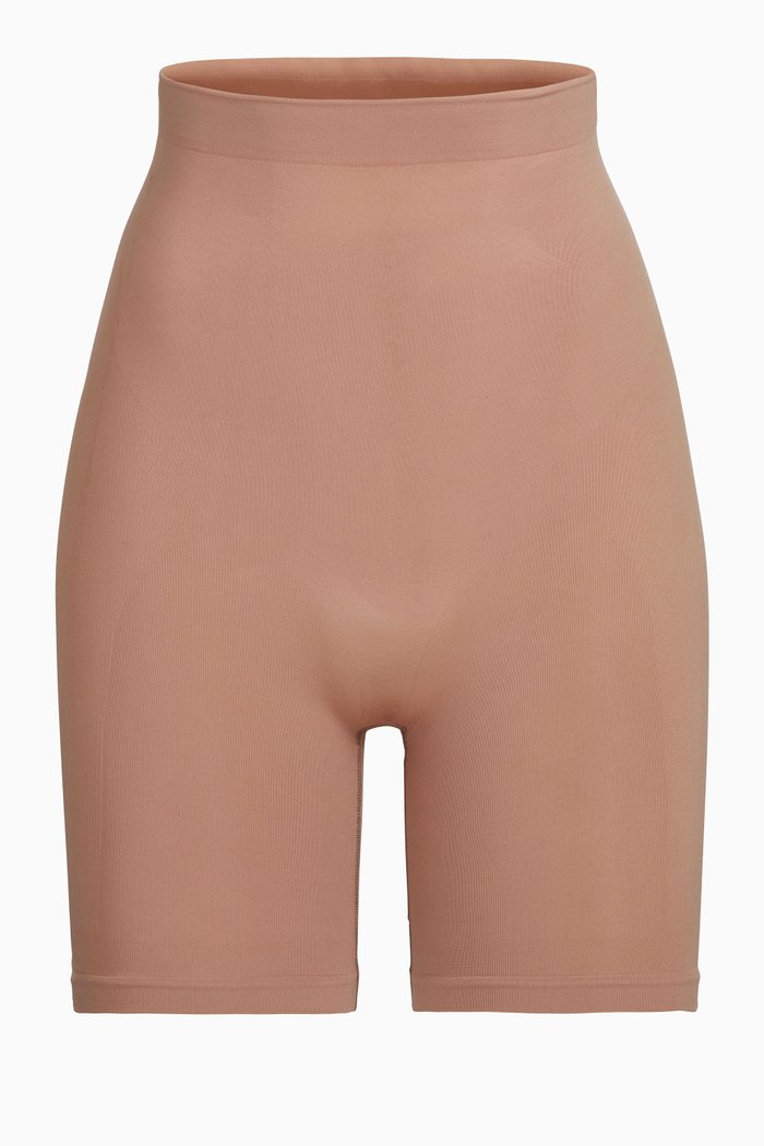 Seamless Sculpt Sculpting Shorts Above The Knee, Brown