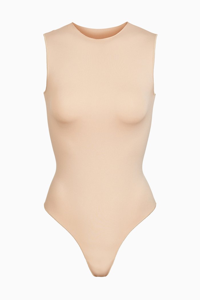 

Essential Crew Neck Thong Bodysuit, Brown