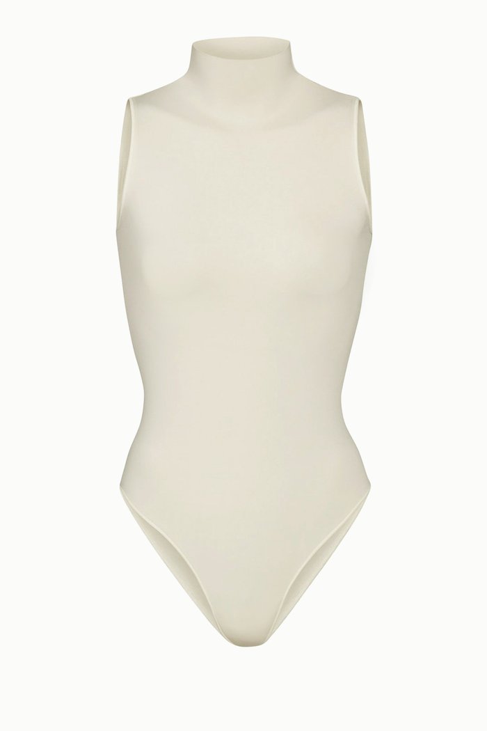 

Essential Mock Neck Bodysuit, White