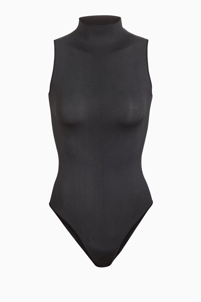 

Essential Mock Neck Bodysuit, Black