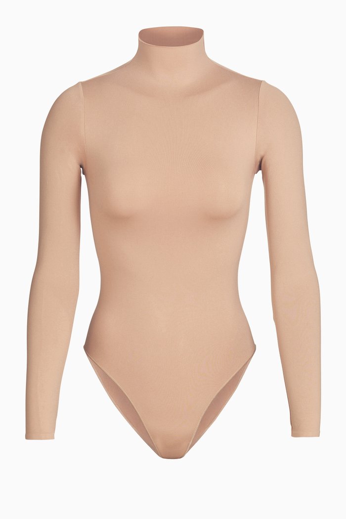 

Essential Mock Neck Long Sleeve Bodysuit, Neutral
