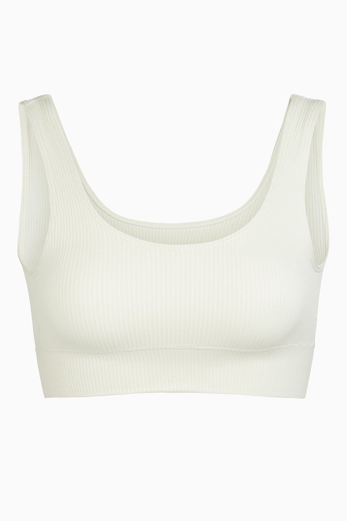 

Stretch Rib Scoop Bralette, White