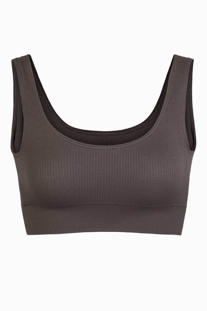 

Stretch Rib Scoop Bralette, Black