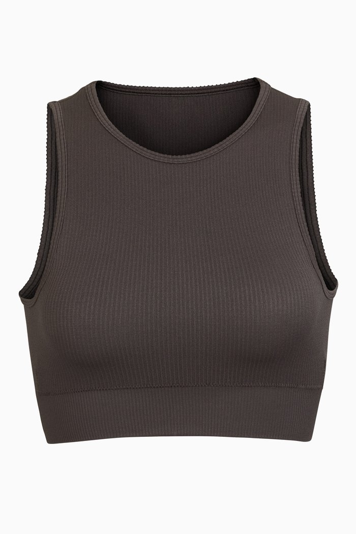 

Stretch Rib High Neck Bra, Black