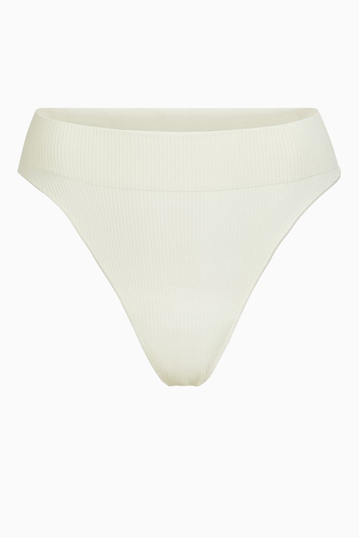 

Stretch Rib Thong, White