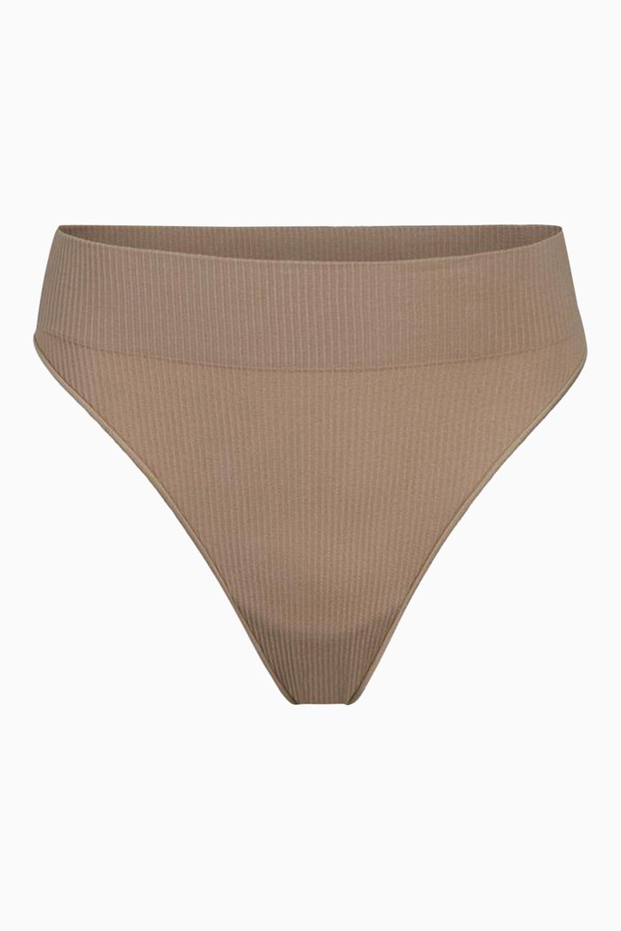 

Stretch Rib Thong, Brown