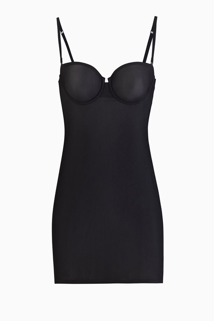 Naked Smoothing Slip Dress, Black