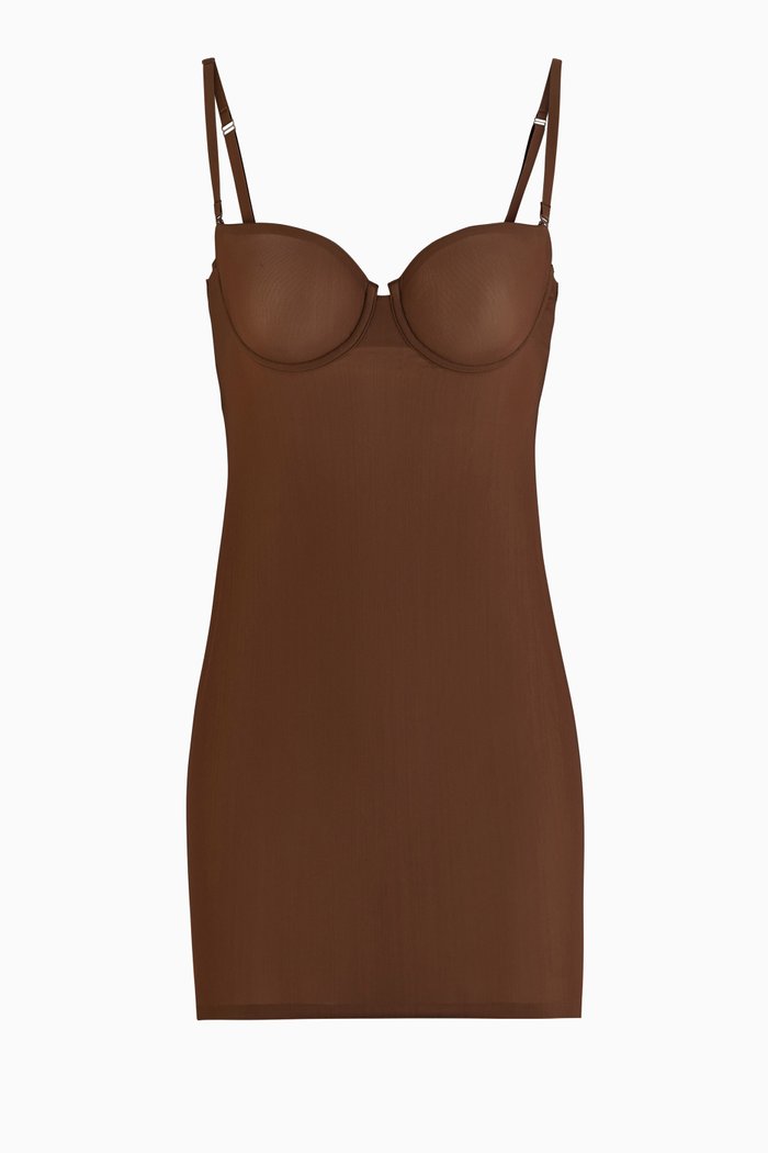

Naked Smoothing Slip Dress, Brown