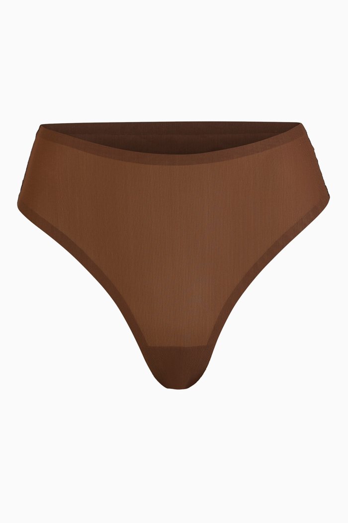 Naked High Waisted Thong, Brown