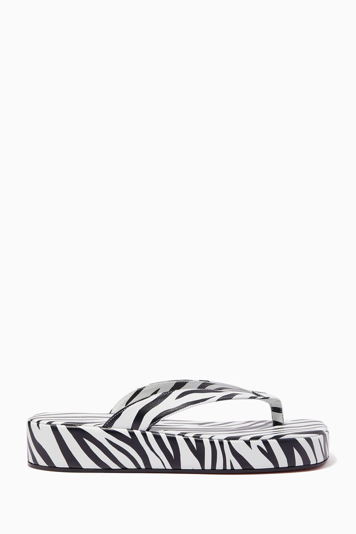 

Johana Flatform in Zebra Nappa, Black