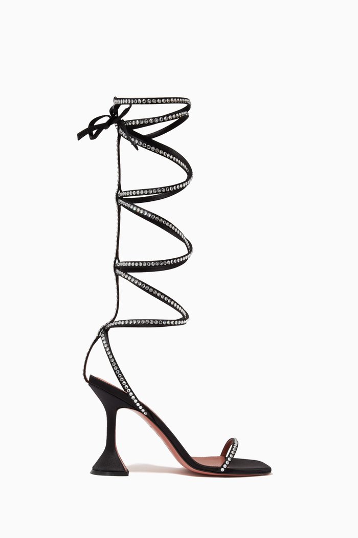 

x AWGE LSD Gladiator Sandals in Satin, Black