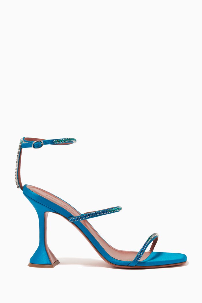 

Gilda Sandal in Satin, Blue