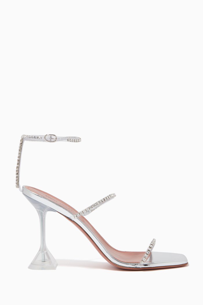 

Gilda Glass Sandals in Mirror Leather & PVC, Multicolour