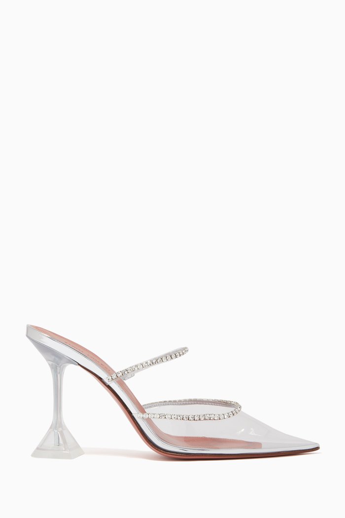 Gilda Glass Sandals in Mirror Leather & PVC, Multicolour