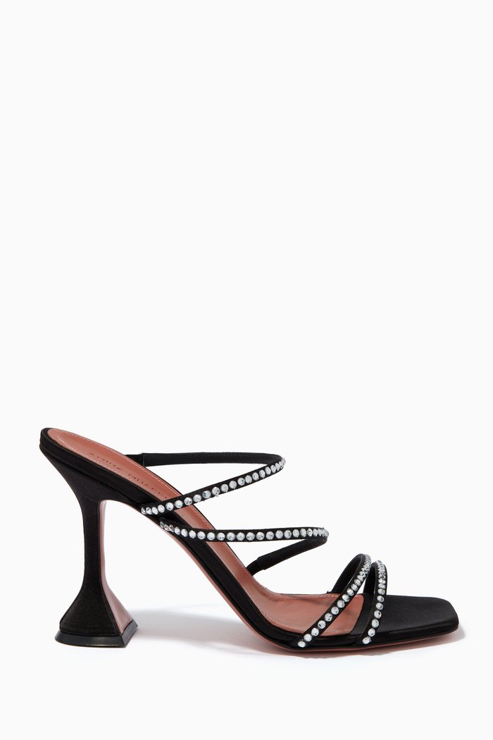 Naima Slippers in Satin, Black