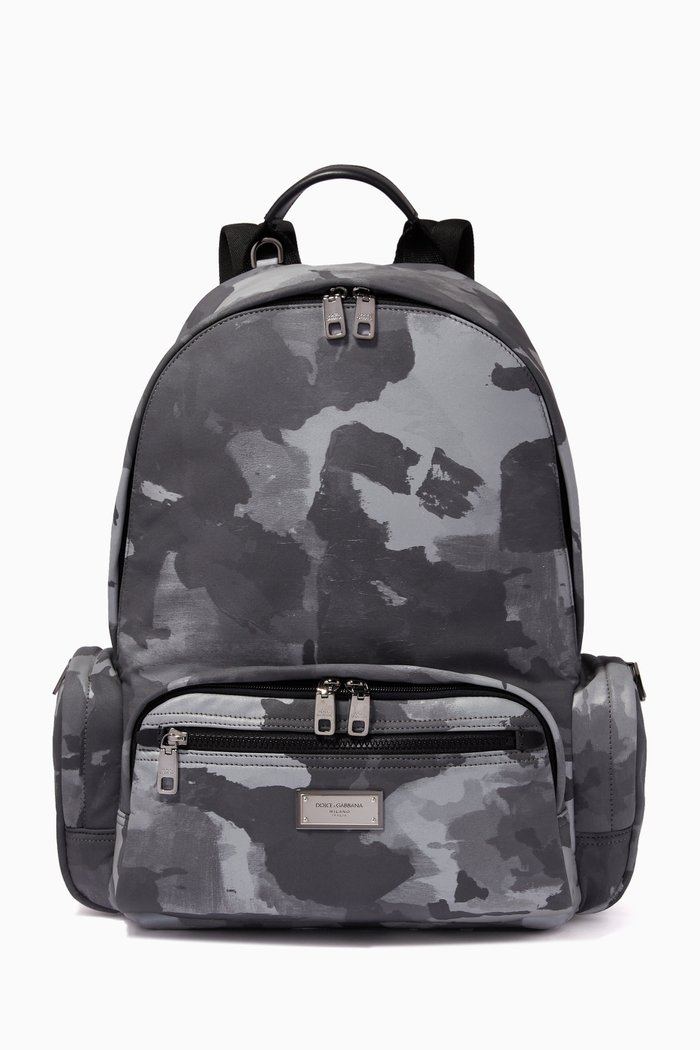 

Backpack in Camouflage Nylon, Grey