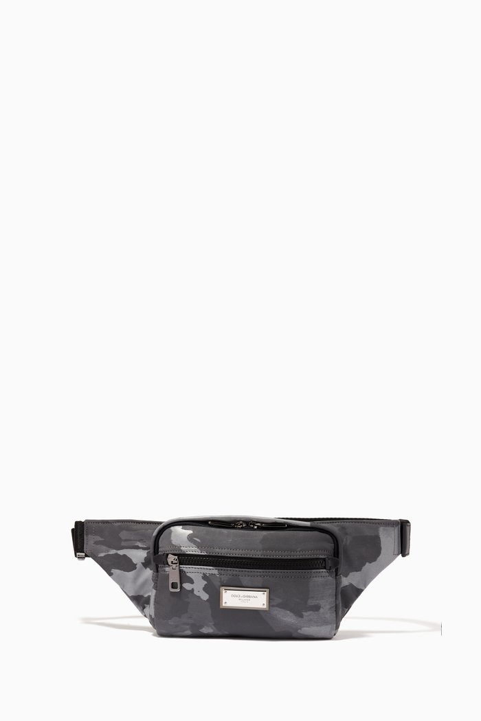 

Belt Bag in Camouflage Nylon, Grey