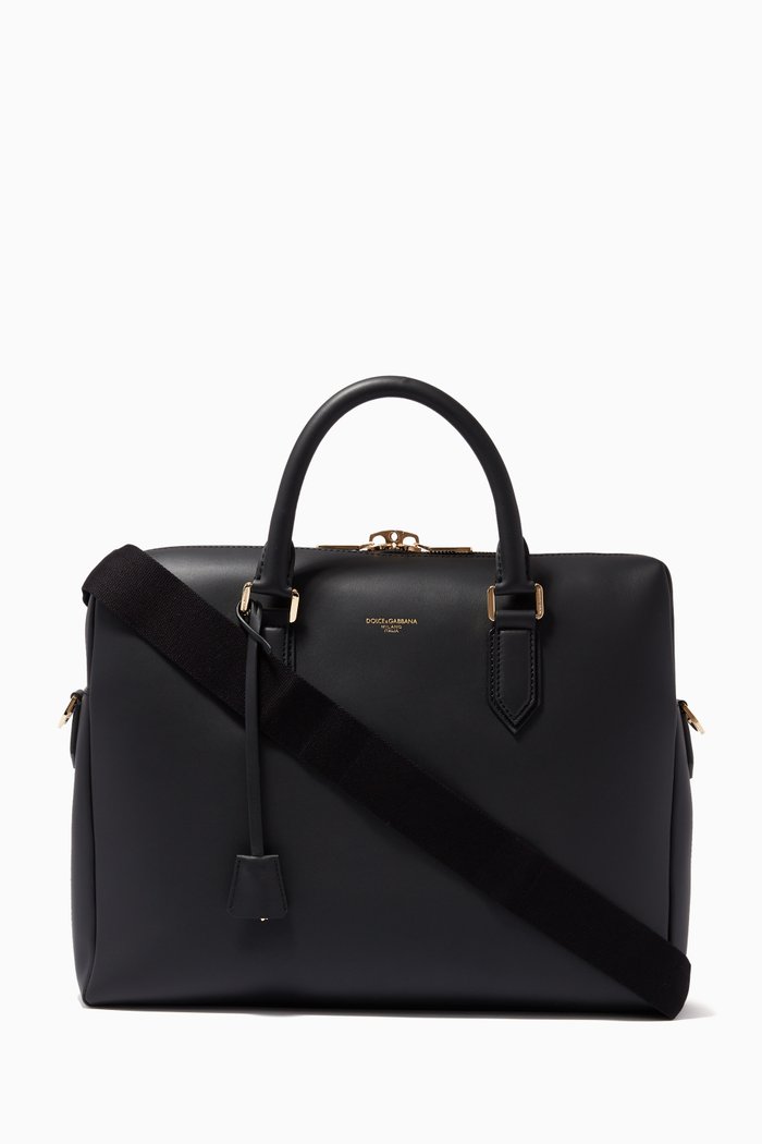 

Monreale Briefcase in Leather, Black