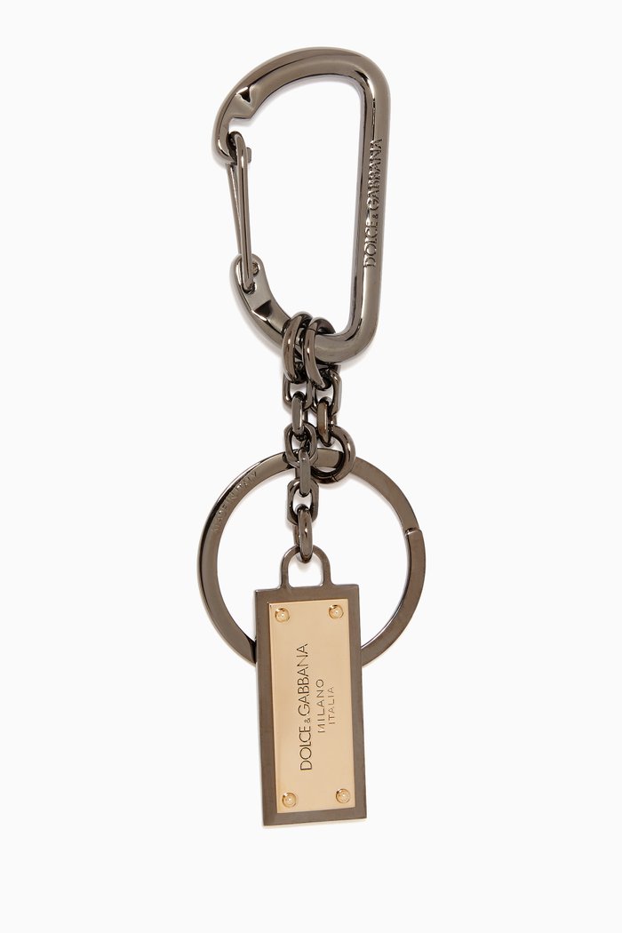

Logo Plaque Key Ring, Silver