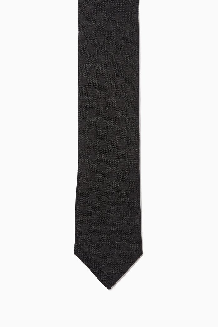 

Geometric Jacquard Tie in Silk, Black