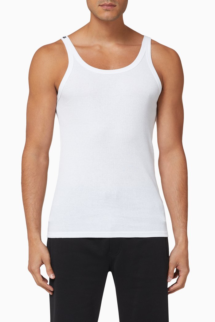 

Sicily Ribbed Cotton Marcello Tank Top, White