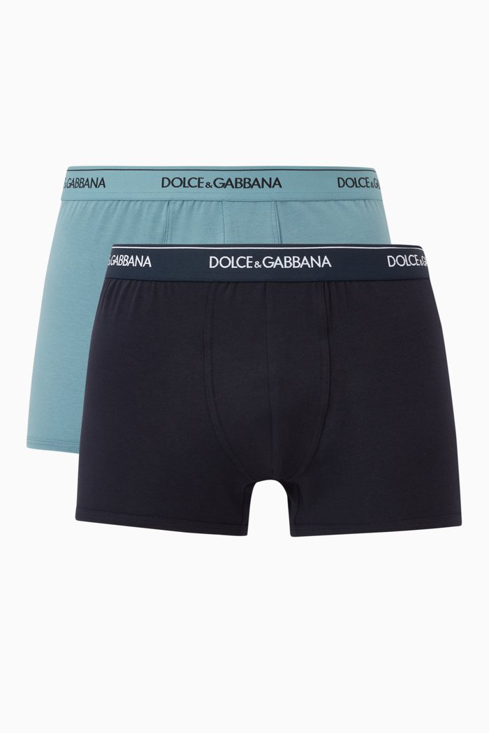 Stretch Cotton Boxers, Set of 2, Blue