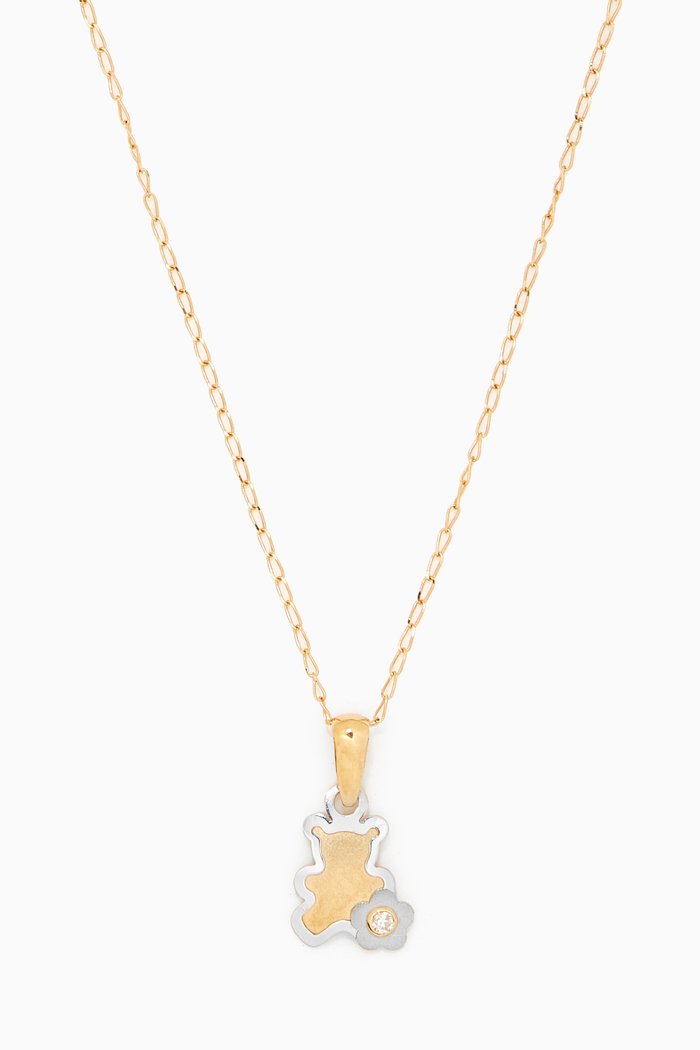 Bear 3D Diamond Pendant in 18kt Gold