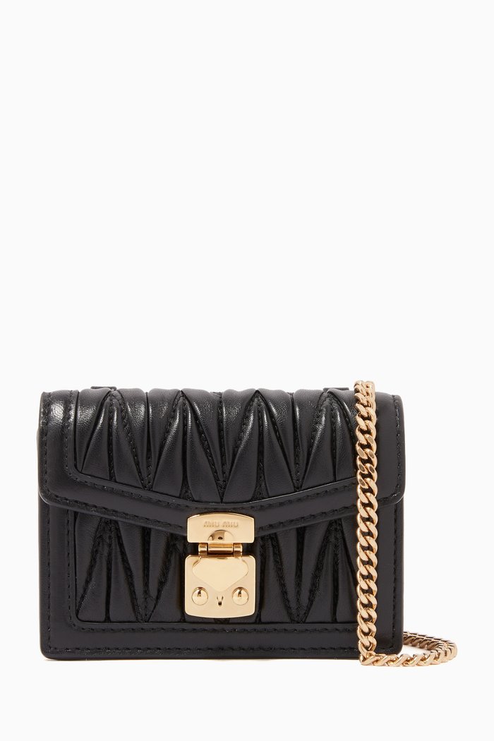 

Mini Pouch in Matelassé Nappa, Black