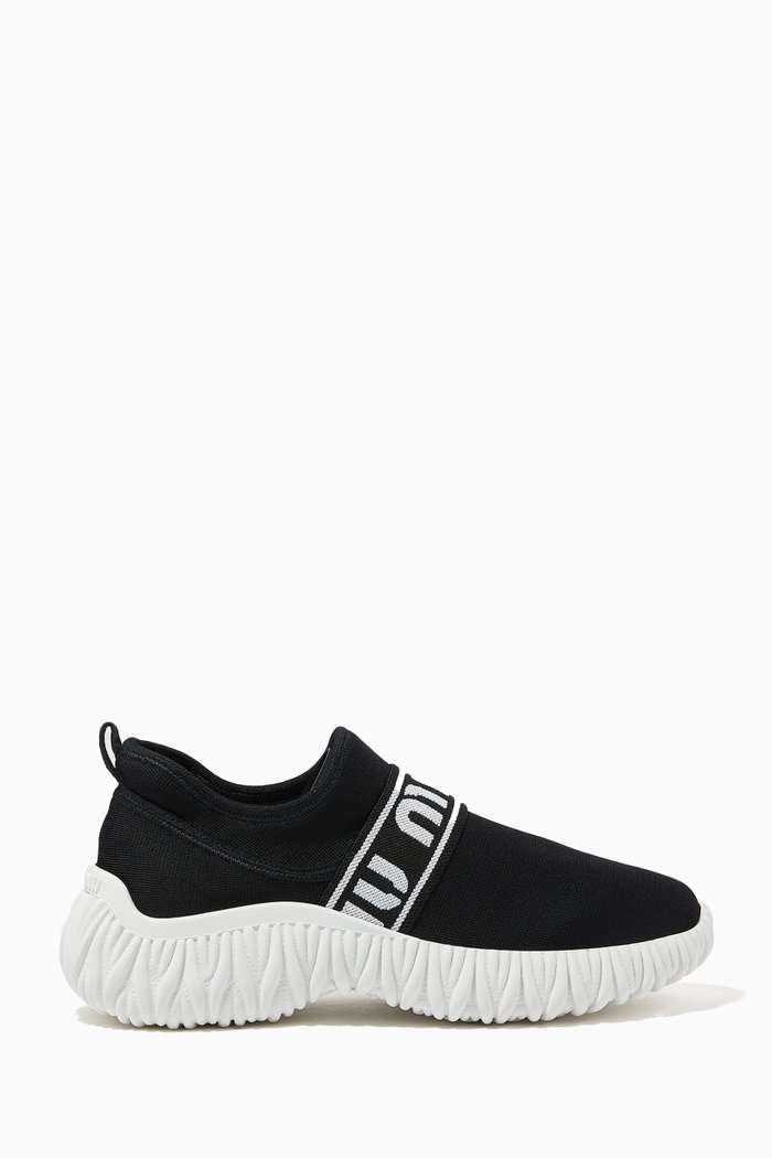 

Logo Band Knit Sneakers, Black