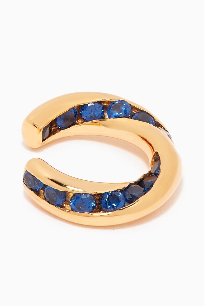 

Midnight Treasure Cuff in 18kt Yellow Gold Vermeil, Blue