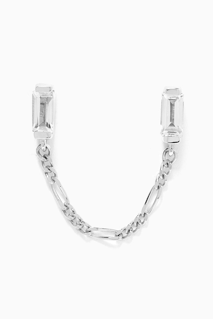 

Twin Baguette Single Stud in 925 Sterling Silver