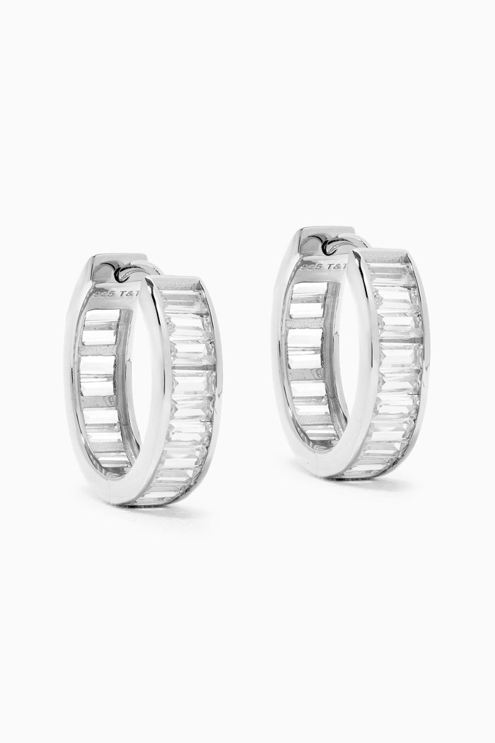 

Baguette Hoops in 925 Sterling Silver