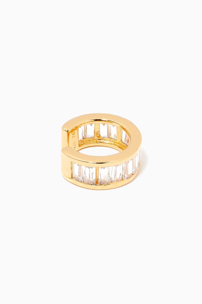 

Baguette Single Ear Cuff in 18kt Yellow Gold Vermeil