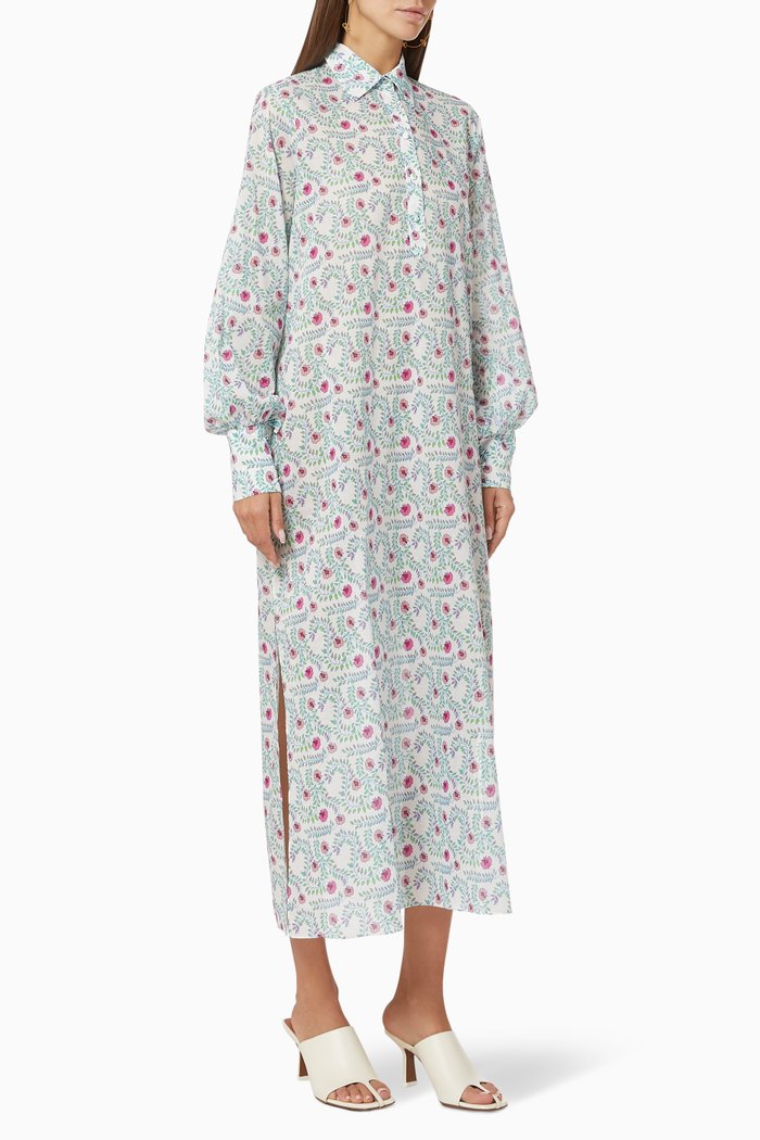 

Sandy Silk Shirt Dress, Black