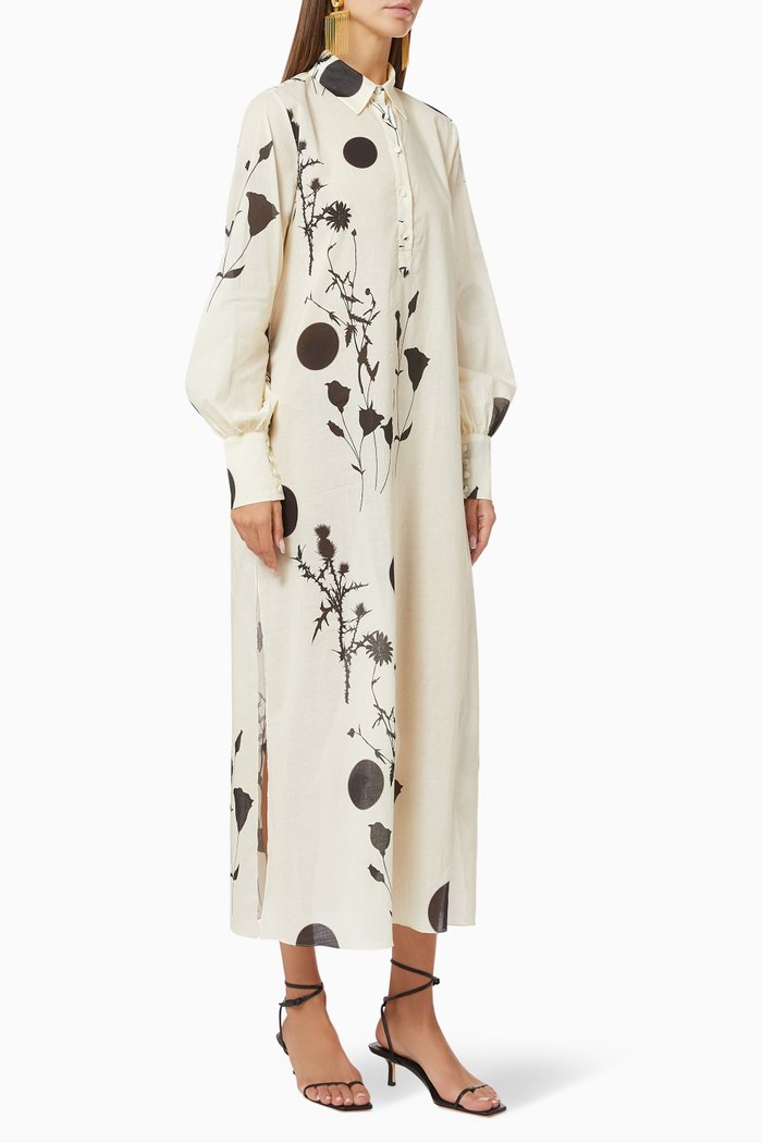 

Sandy Silk Shirt Dress, White