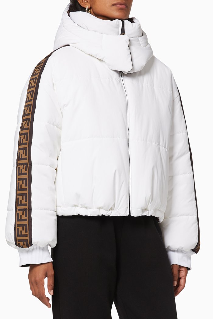 

FF Nylon Reversible Ski Jacket, White