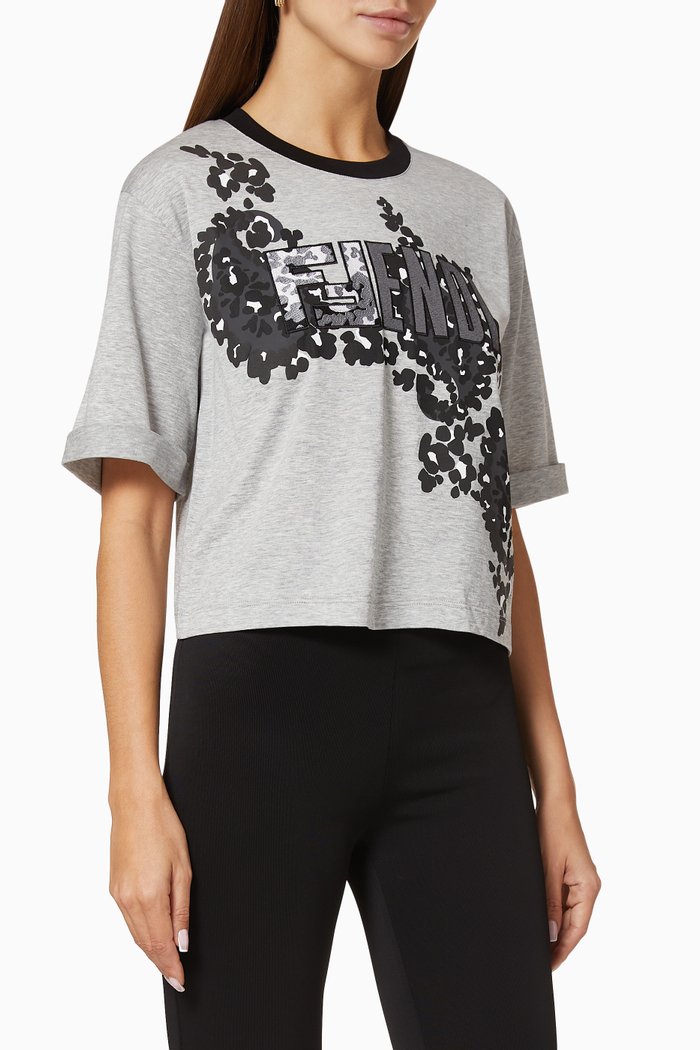 

Cotton Jersey Cropped T-shirt, White