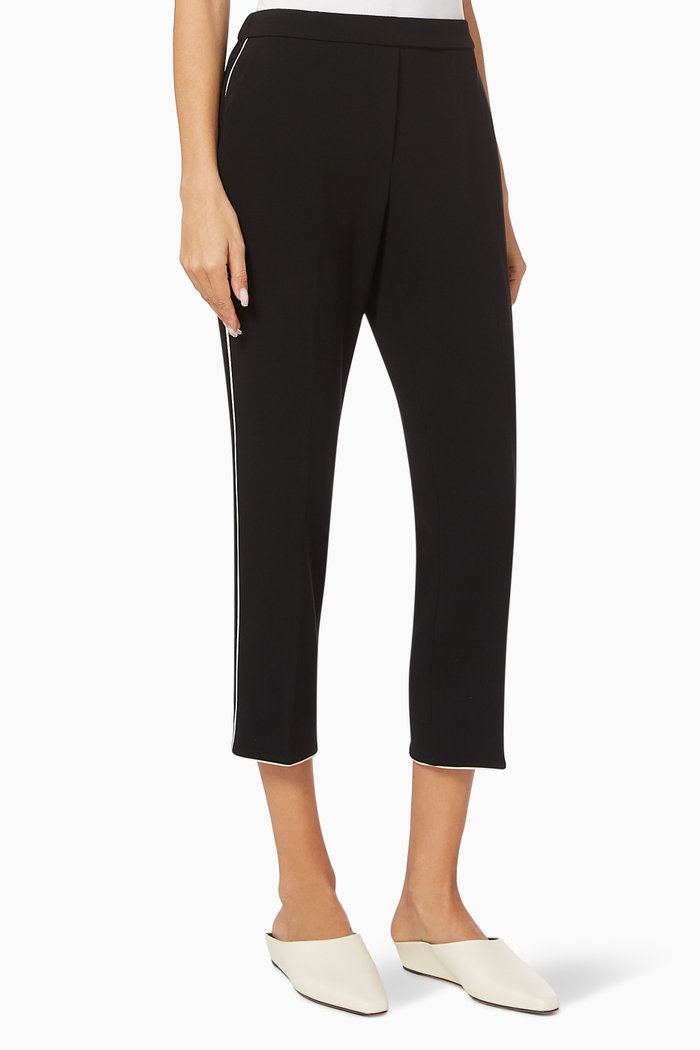 

Treeca Pull-On Crepe Pants, Black