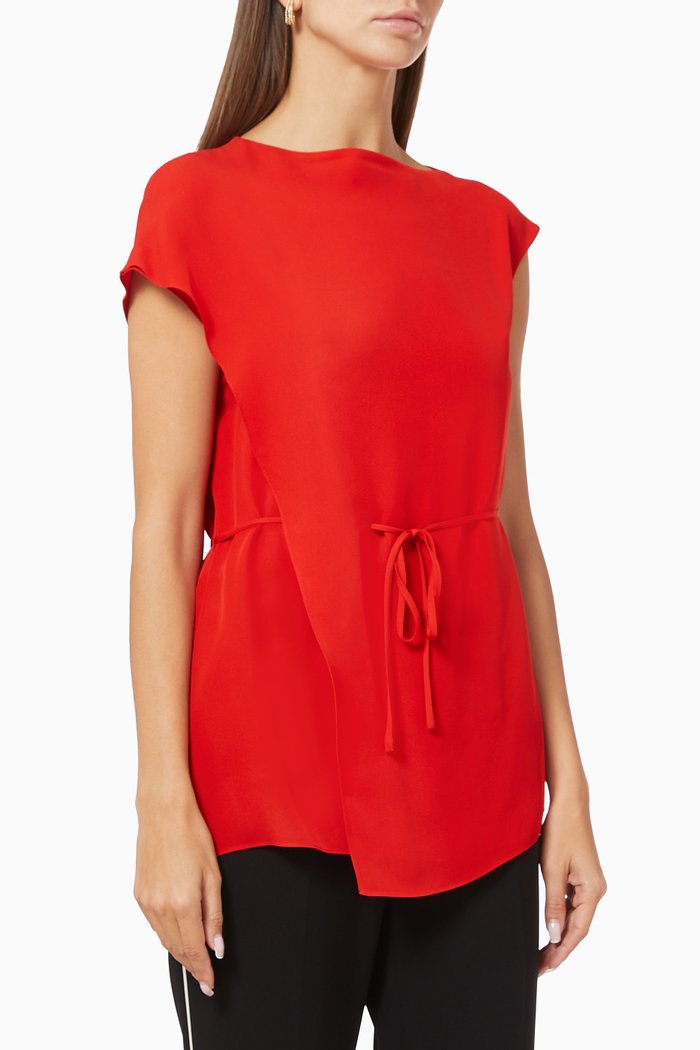 

Drape Silk Georgette Top, Orange