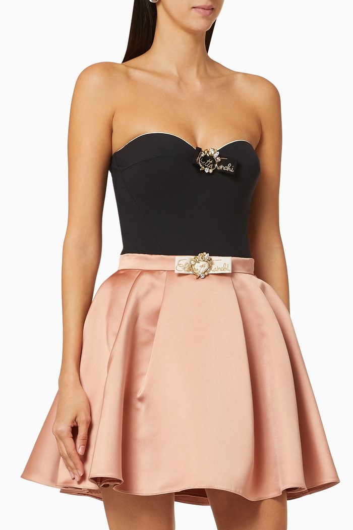 

Bow Appliqué Off-the-Shoulder Bodysuit, Black