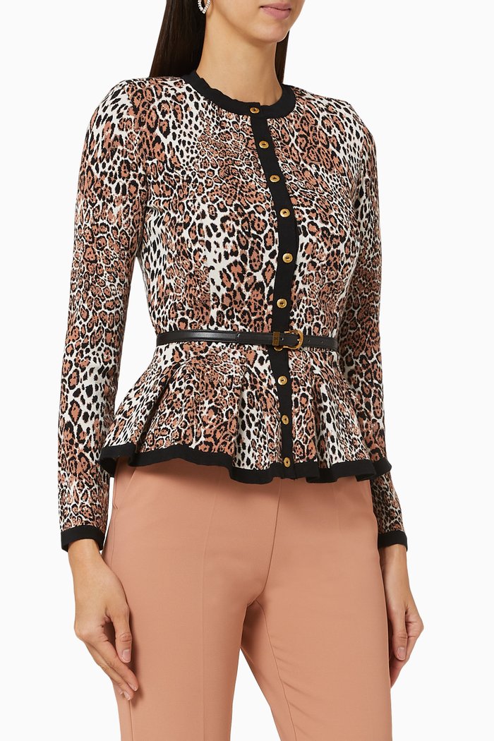 

Animalier Viscose Blend Peplum Jacket, Neutral