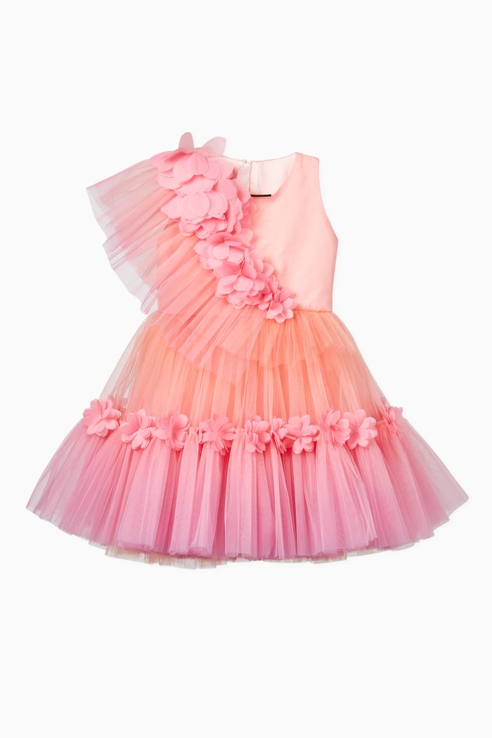 

Hand Sewed Petals Tulle Dress, Pink