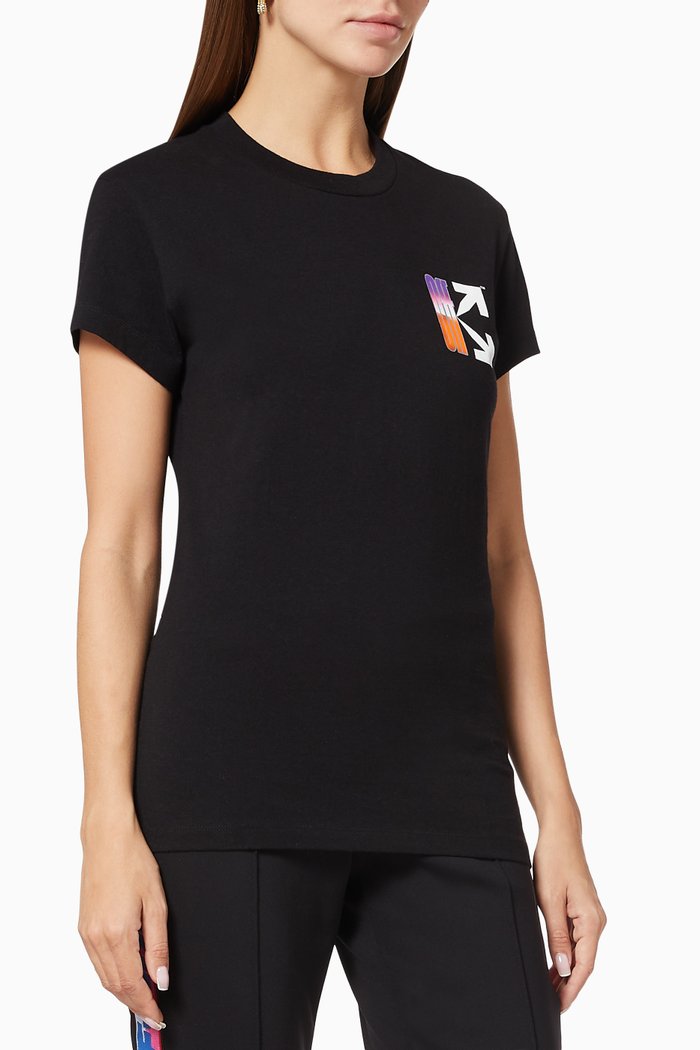 

Gradient Logo Slim Cotton T-Shirt, Black