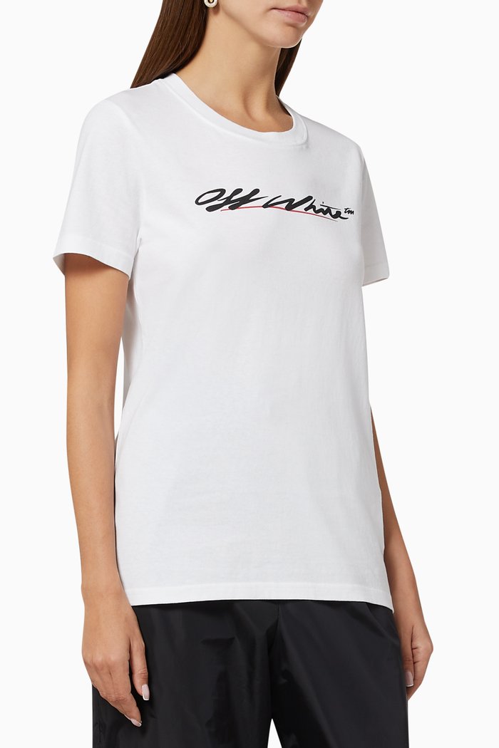 

Script Logo Cotton T-Shirt, White