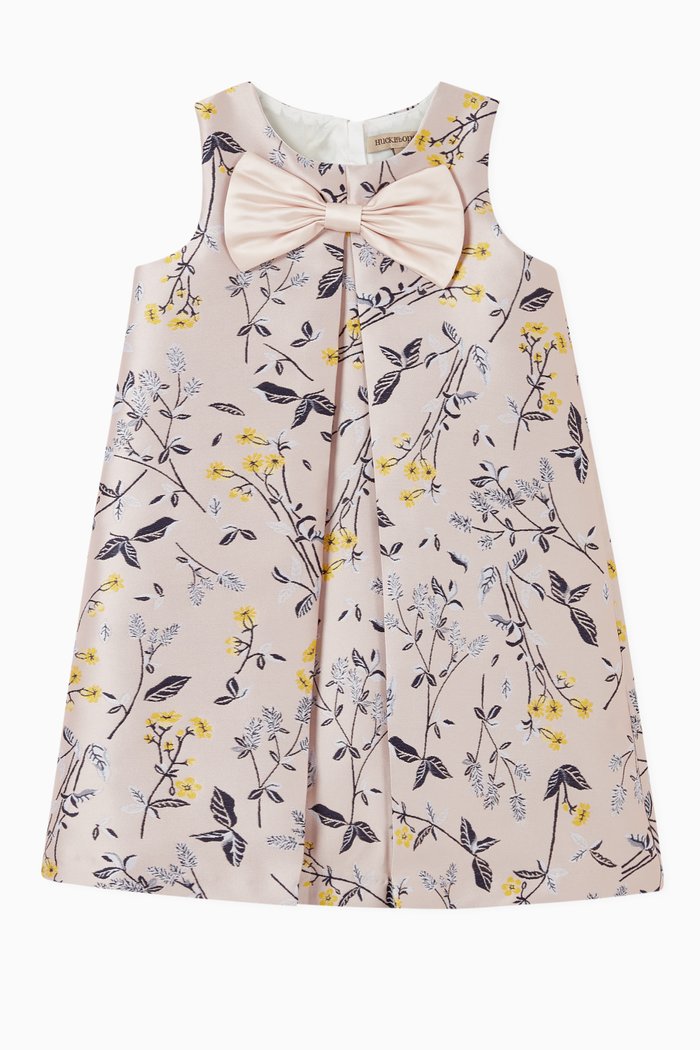 

Giant Bow Wildflower Jacquard Dress, Pink