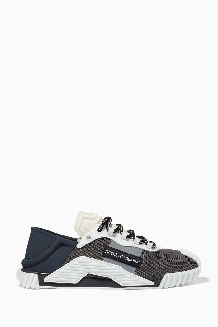 

Ns1 Slip-on Sneakers in Mesh and Calfskin, Grey
