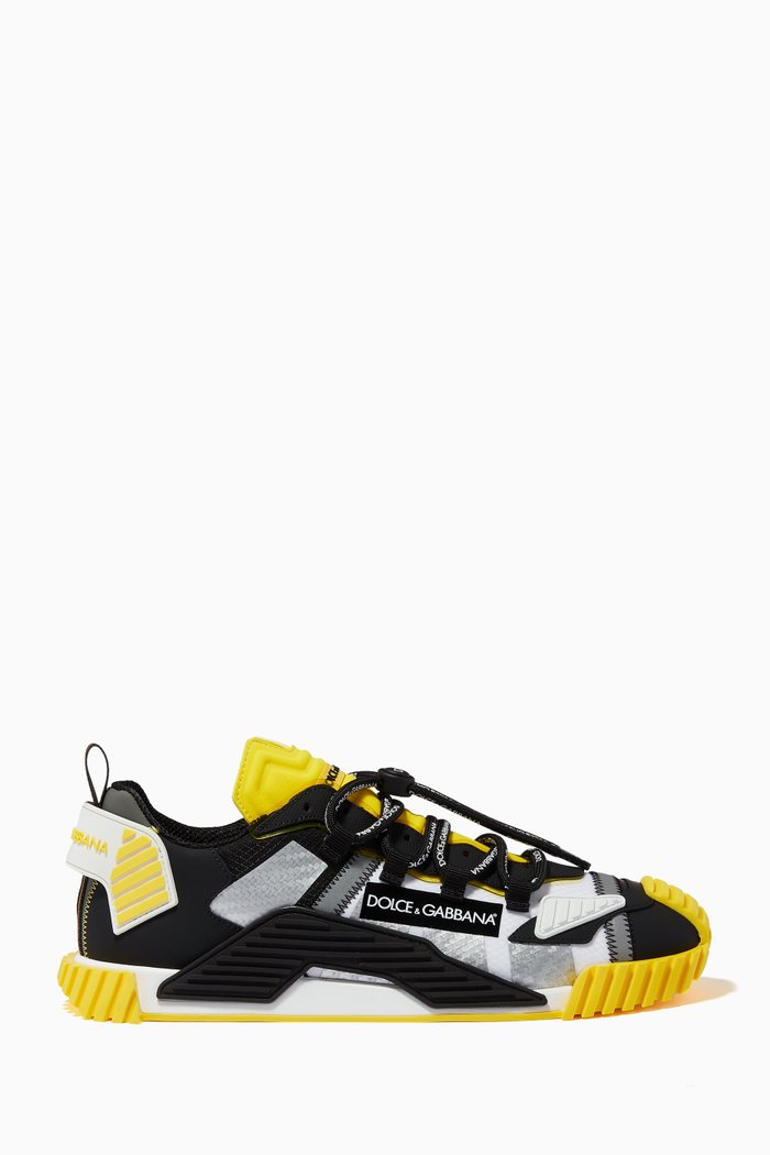 Ns1 Sneakers in Mesh and Calfskin, Multicolour