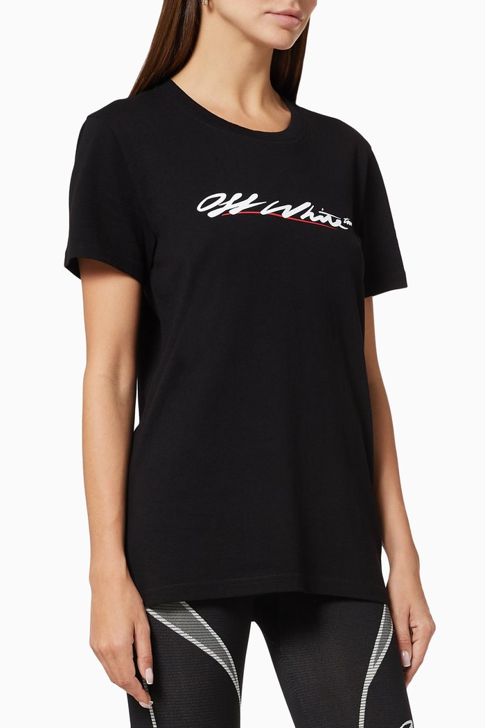 

Script Logo Cotton T-Shirt, Black