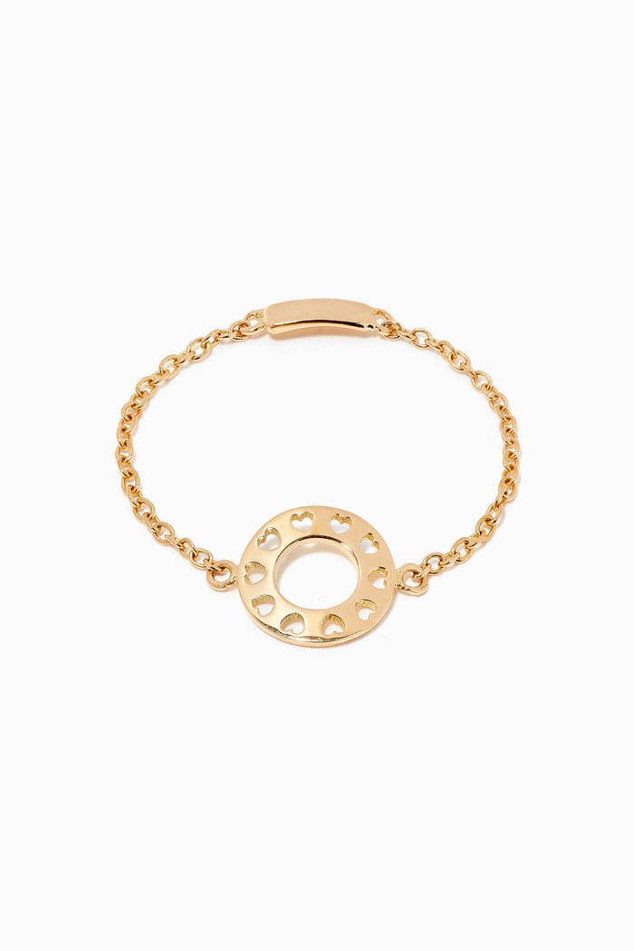 

Love Coin Chain Ring in 18kt Yellow Gold