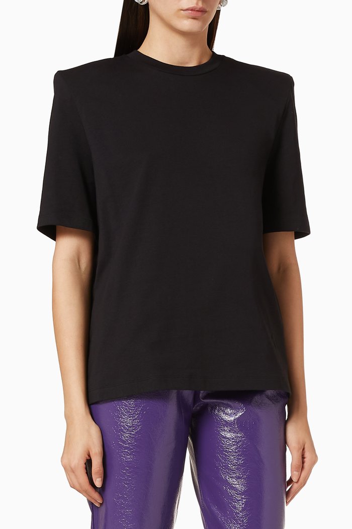 

Bella Padded Shoulder T-Shirt, Black
